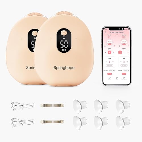Extractor de leche inalámbrico portátil manos libres con control de aplicación, 3 modos y 12 niveles de succión, bomba portátil ultra silenciosa,