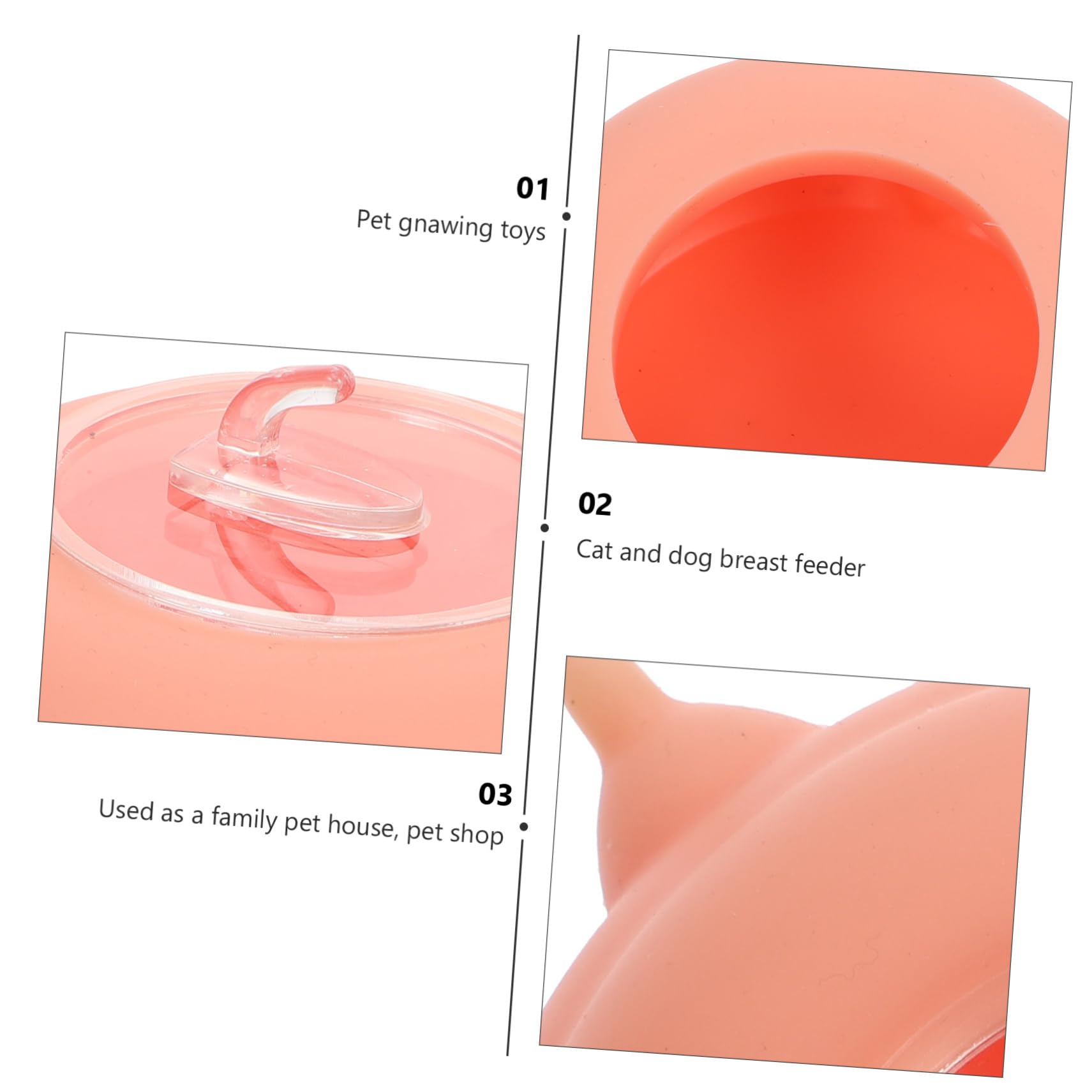 Angoily Biberon per Gattini in Silicone Rosa Facile da Pulire, Giocattolo per Addestramento Animali Domestici, Accessorio per Allattamento Cuccioli Appena Nati