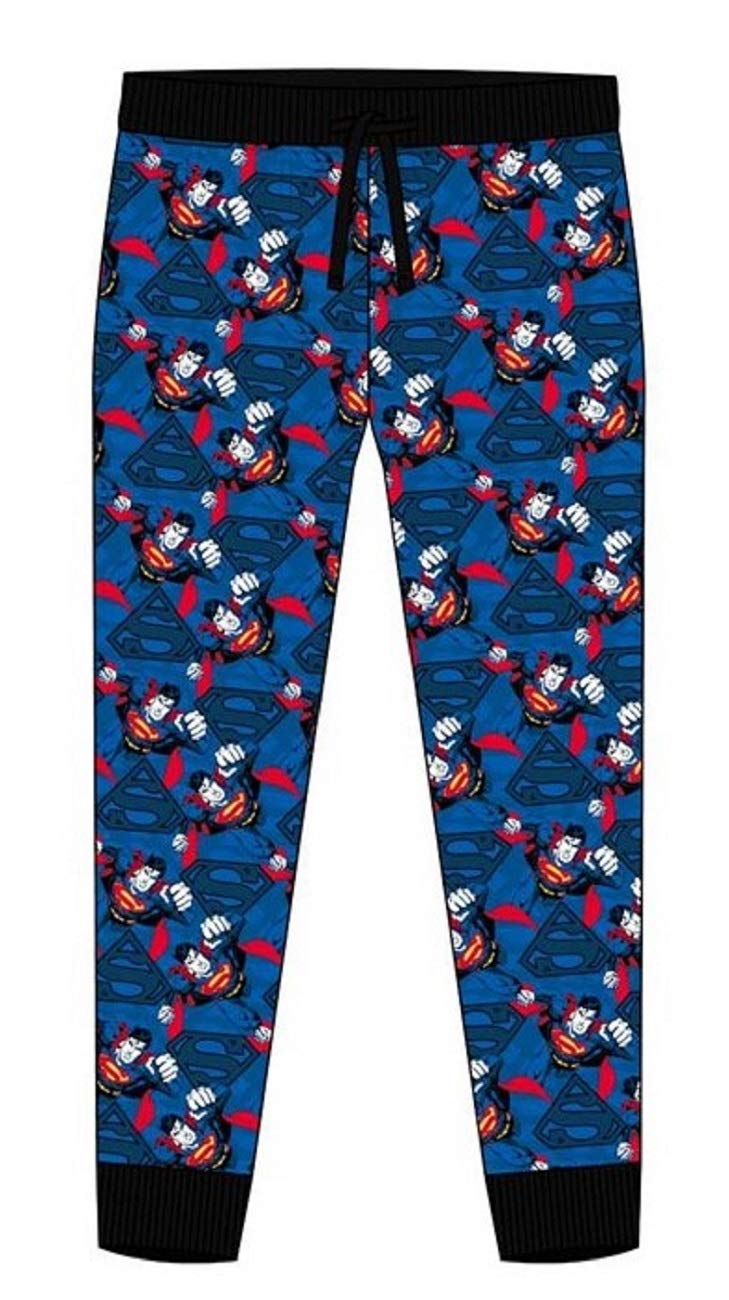 Tdp Men's Blau Superman Lounge Pants Blue Nightwear S M L Xl Older Boys Pyjama Bottoms (Small (30-32 Inches))