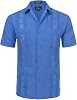 Allsense Mens Short-Sleeve Button-Down Cuban Guayabera Shirt