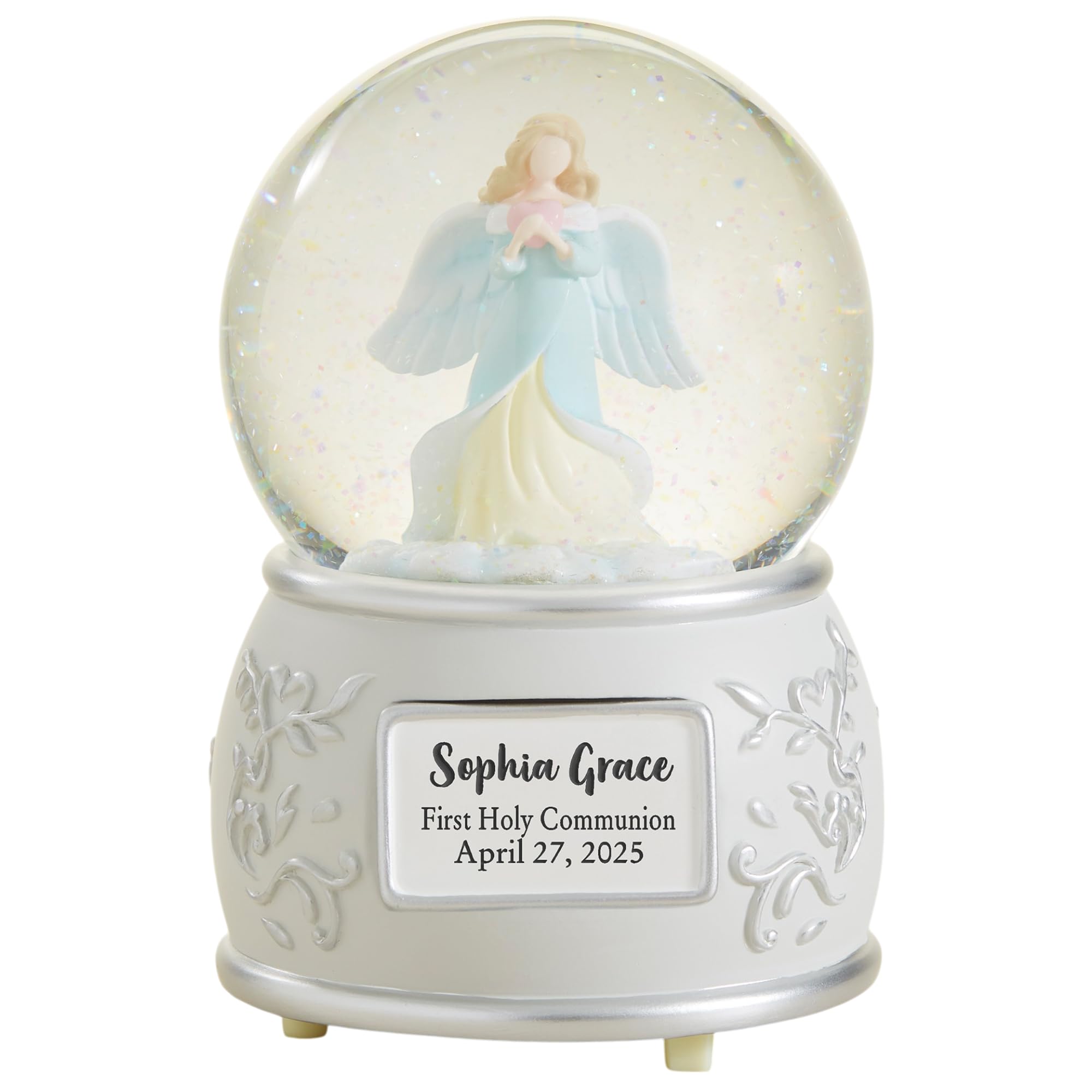 Personalization Universe First Communion Personalized Angel Snow Globe