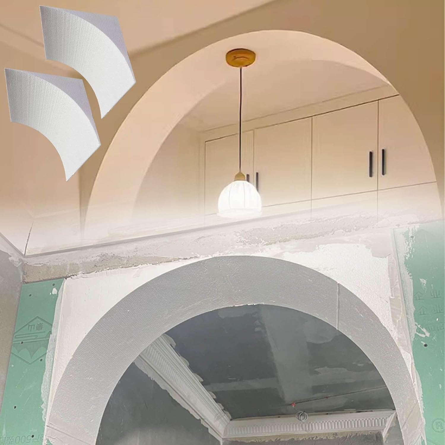 Molduras de espuma para puerta de 38x38x38 cm con esquinas redondeadas en pack de 2