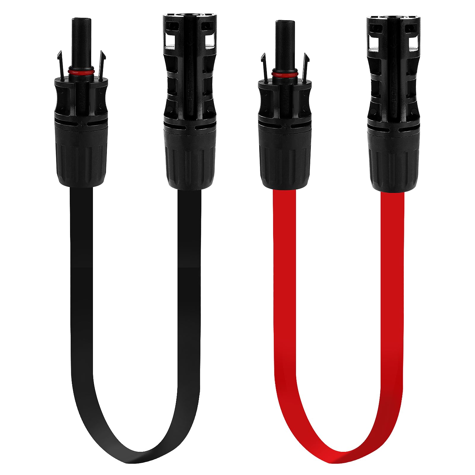 1 Paar Solarpanel MC_4 Kabel, 42cm Schwarz + Rot Flacher Solarkabelstecker 1500Vdc Balkontür Photovoltaik Solar Verlängerungskabel (40A 10AWG)