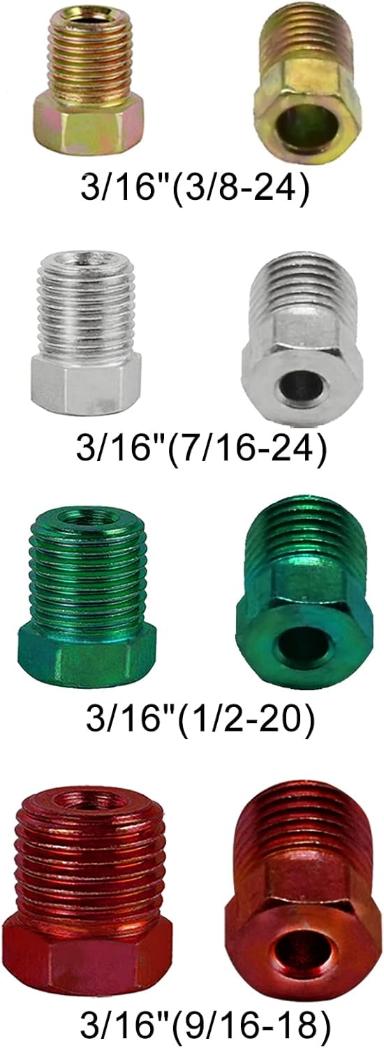 MuHize 3/16" Brake Line 25Ft - Copper Nickel Non-Magnetic Brake Tubing with 16 Braking Fittings, Fit Chevy Silverado/Jeep Wrangler