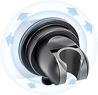 Vista 7 de Soporte de cabezal de ducha de succión, soporte de ducha de mano extraíble para montaje en pared, ventosa cromada ajustable sin taladro, inclinación