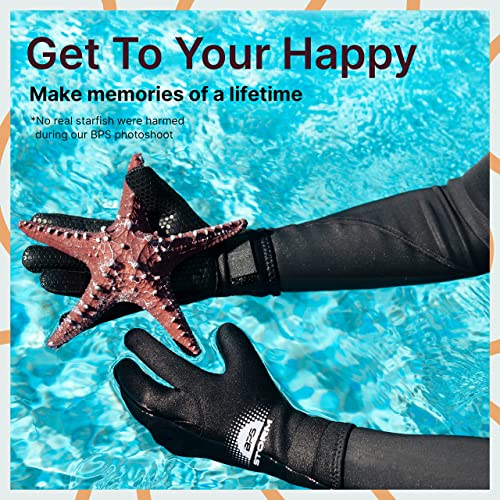 Bps 3Mm Neoprene Scuba Gloves With Anti Slip Palm - Full Finger Gloves For Wetsuit, Spearfishing, Paddleboarding, And Other Water Activities - For Kids And Adults (Black/White, Medium) #TOP5