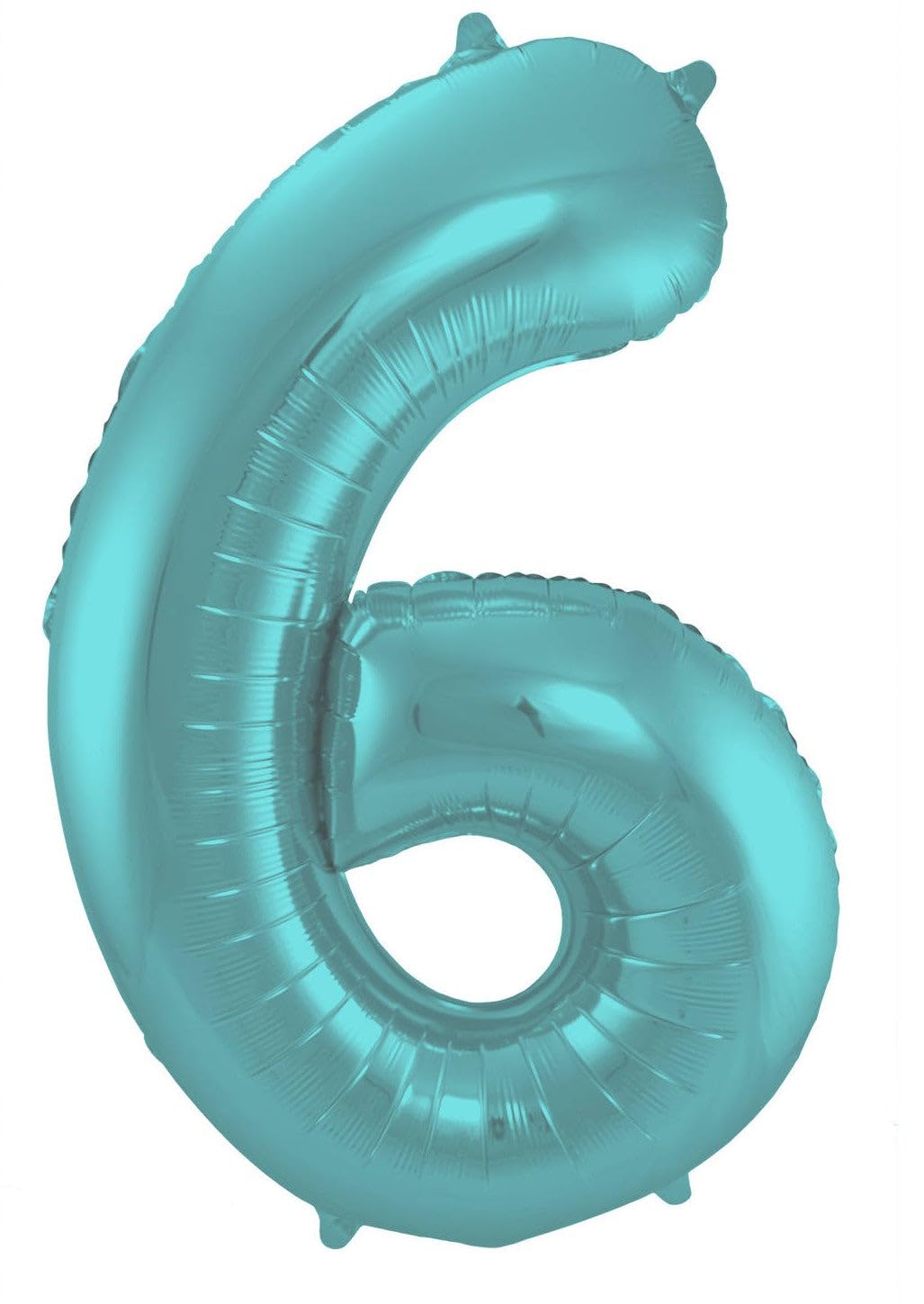 Folat - Foil Balloon Number 6 Pastel Aqua Metallic Matt - 86 cm