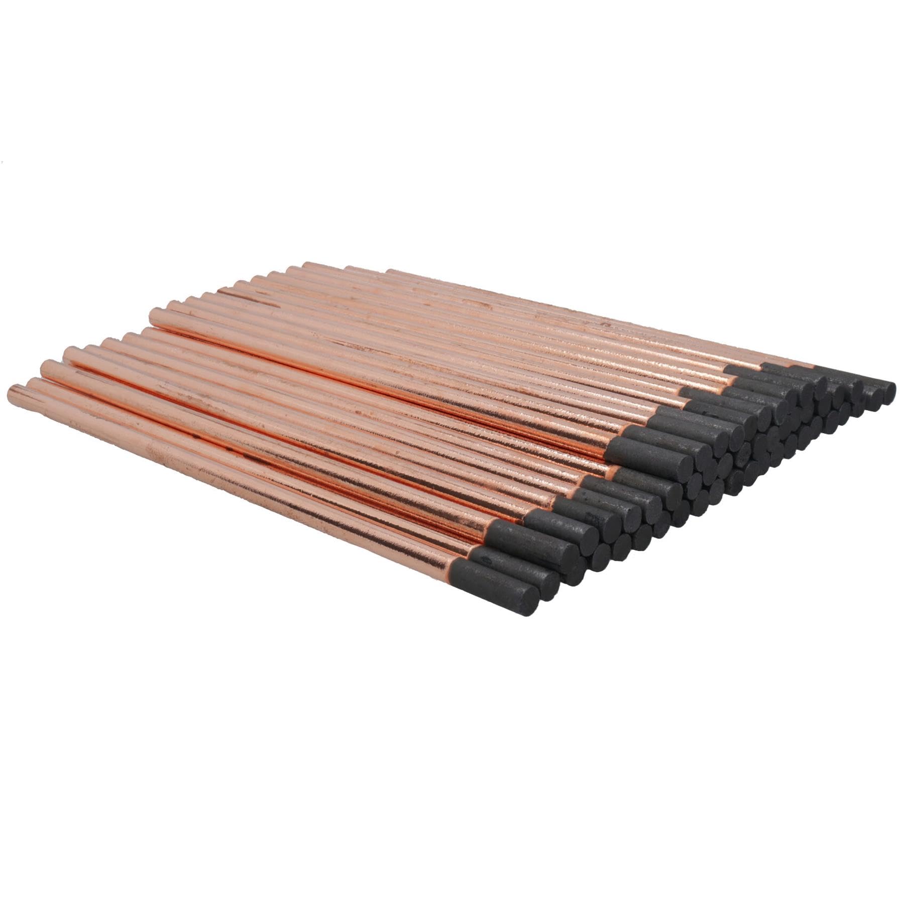 Varillas de electrodos de carbono para corte de aire de arco de soldadura, 10 mm x 305 mm, 50 unidades