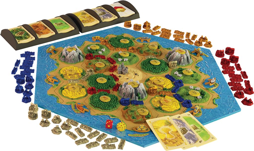 Kosmos – Asmodee – Catan – 3D Deluxe Edition – Gesellschaftsspiele – Strategiespiele – Entwicklungsspiel ab 10 Jahren – 3 bis 4 Spieler – französische Version