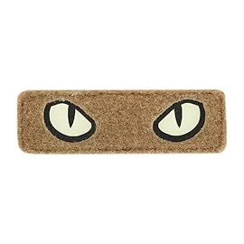 M-Tac Cat Eyes Soft Patch - Tactical Morale Patch for Military Gear - Army Combat Hook and Loop Patches (Coyote/GID)