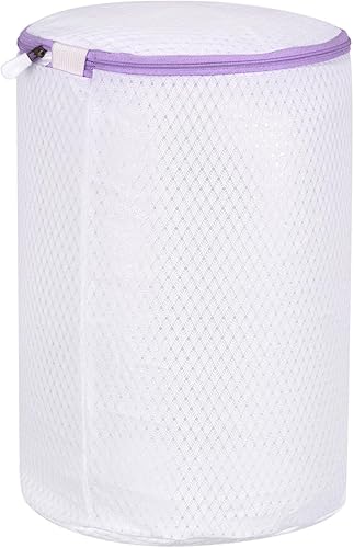 Miniatura 3 de uxcell Bolsa de lavado de zapatos, bolsas de lavandería de malla cilíndrica de 7.9 x 11.8 pulgadas para lavar a máquina, tenis, pantuflas, ropa