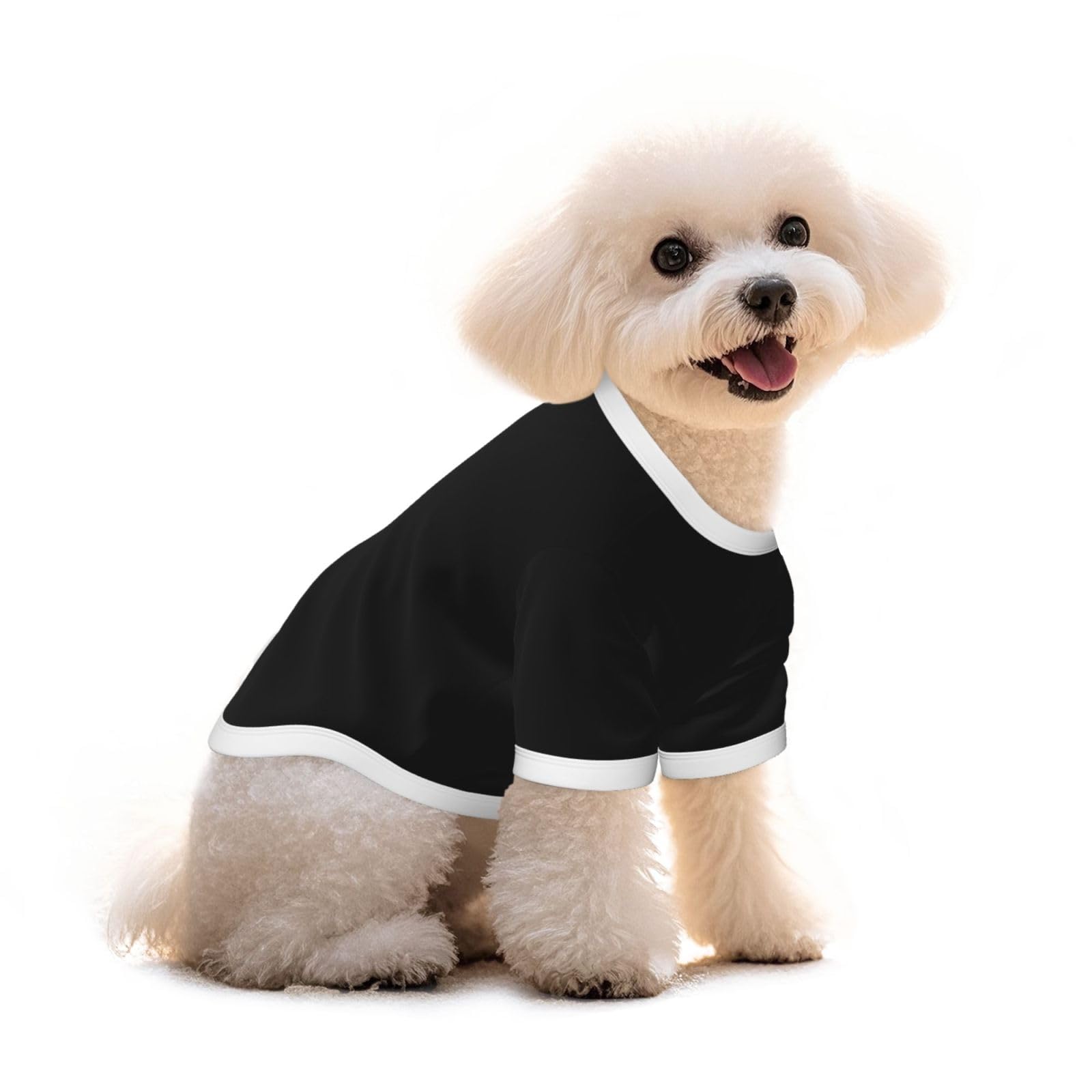 Jolie tenue pour bouledogue français et chihuahua t-shirt de promenade quotidien noir S
