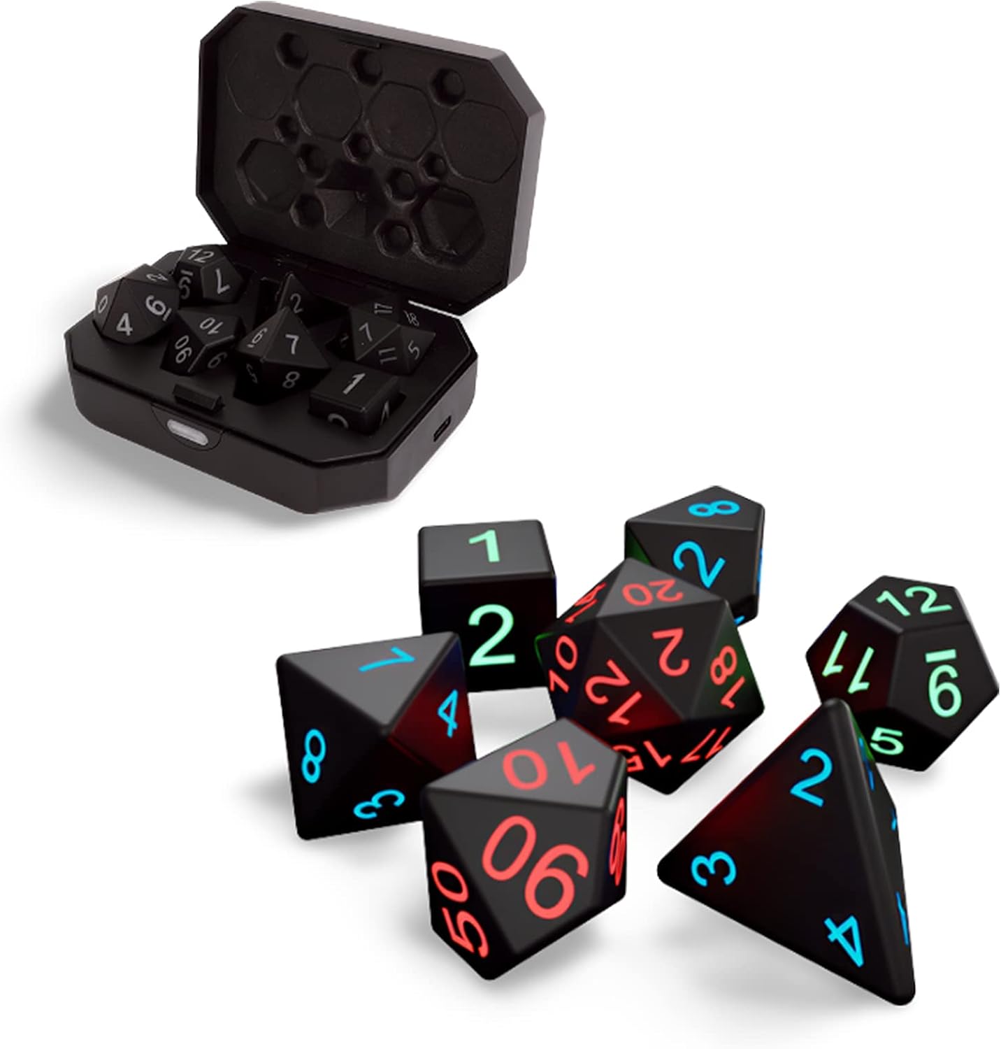 Light Up DND Dice, 7Pcs Waterproof Glowing Dice LED