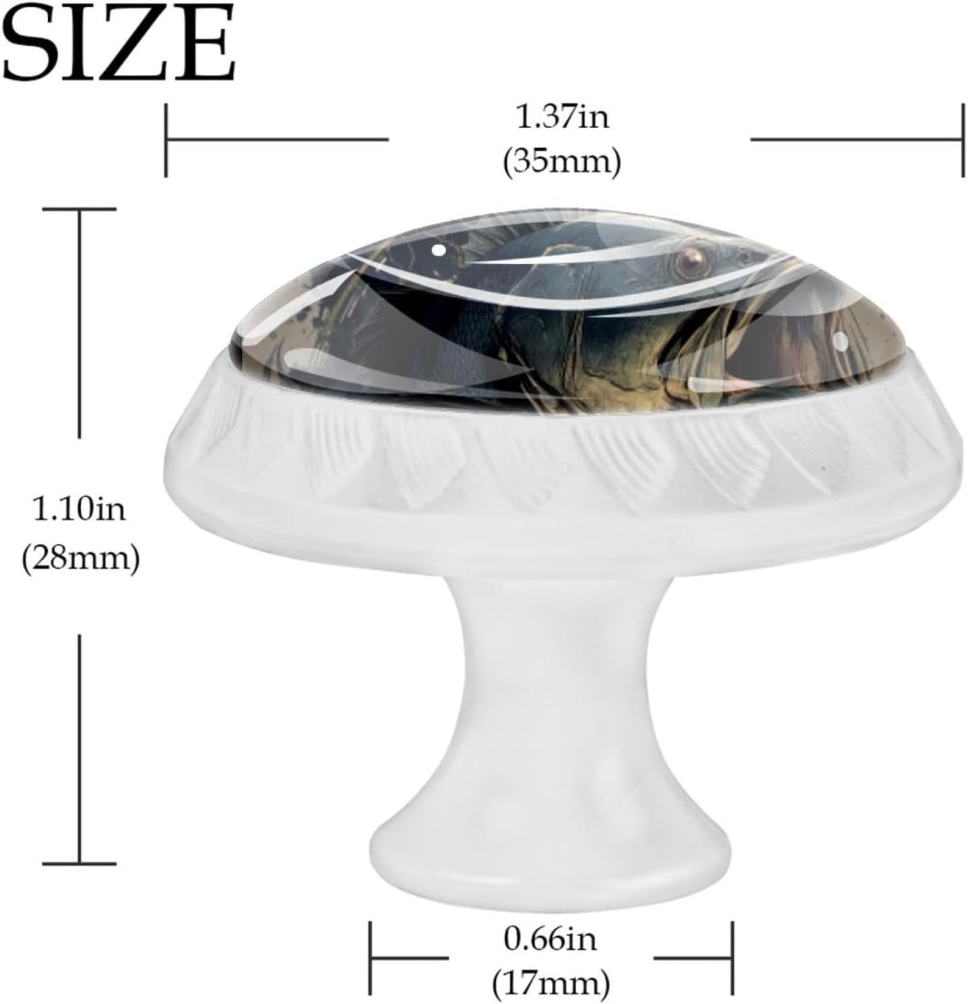 Black Bass Fish Decorative Drawer Pulls, Universal Cabinet Knobs for Various Wooden Furniture