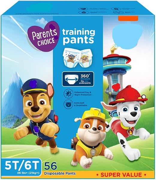 Parents Choice Potty Training Pants for Boys, 5T/6T, 56 Count - 1