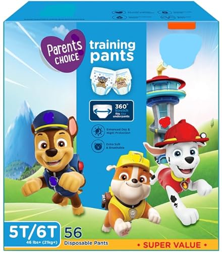 Parents Choice Potty Training Pants for Boys, 5T/6T, 56 Count