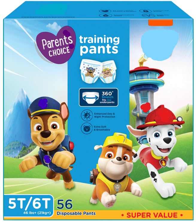 Parents Choice Potty Training Pants for Boys, 5T/6T, 56 Count