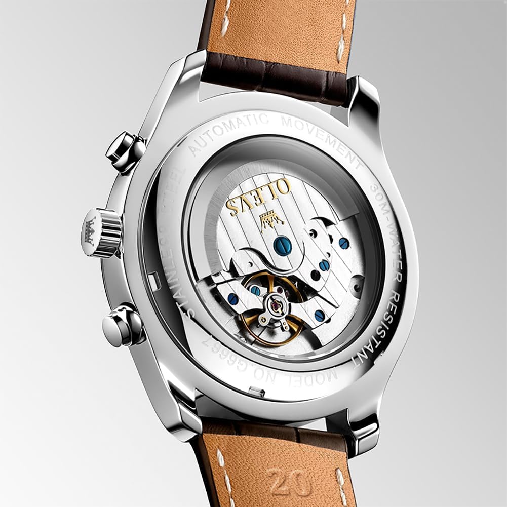 Zurück view of OLEVS Automatic Watch showing movement