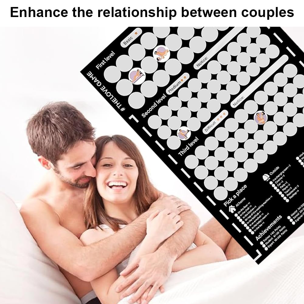 Twshiny Poster da grattare con 100 posizioni, con scritta The Love Game, poster romantico per coppie, regalo per San Valentino, regalo per lei e per lei