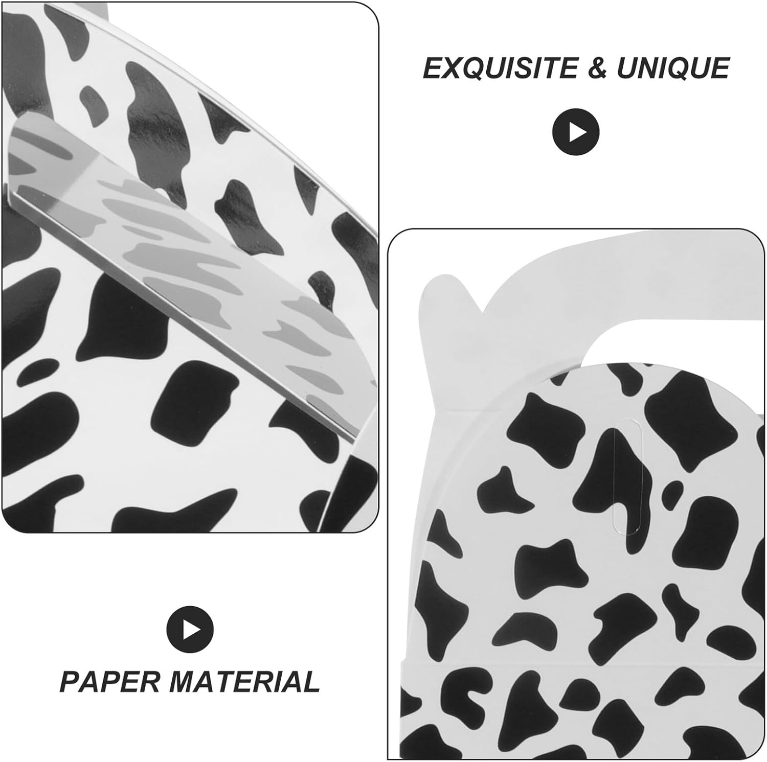 Garneck 24 Pcs Cow Print Festival Treat Boxes Handheld Paper Candy Snack Boxes Portable Party Cookie Packaging for Birthday and Holiday Celebrations