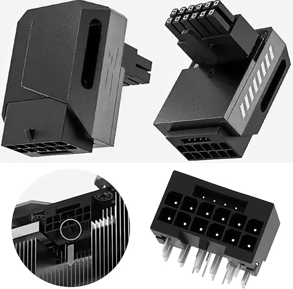 ECSiNG 2PCS 16 Pin 12V HPWR PCIe GPU Power Connector Header Reverse Latch Compatible with ABIT Compatible with Acer Graphics Card - 2