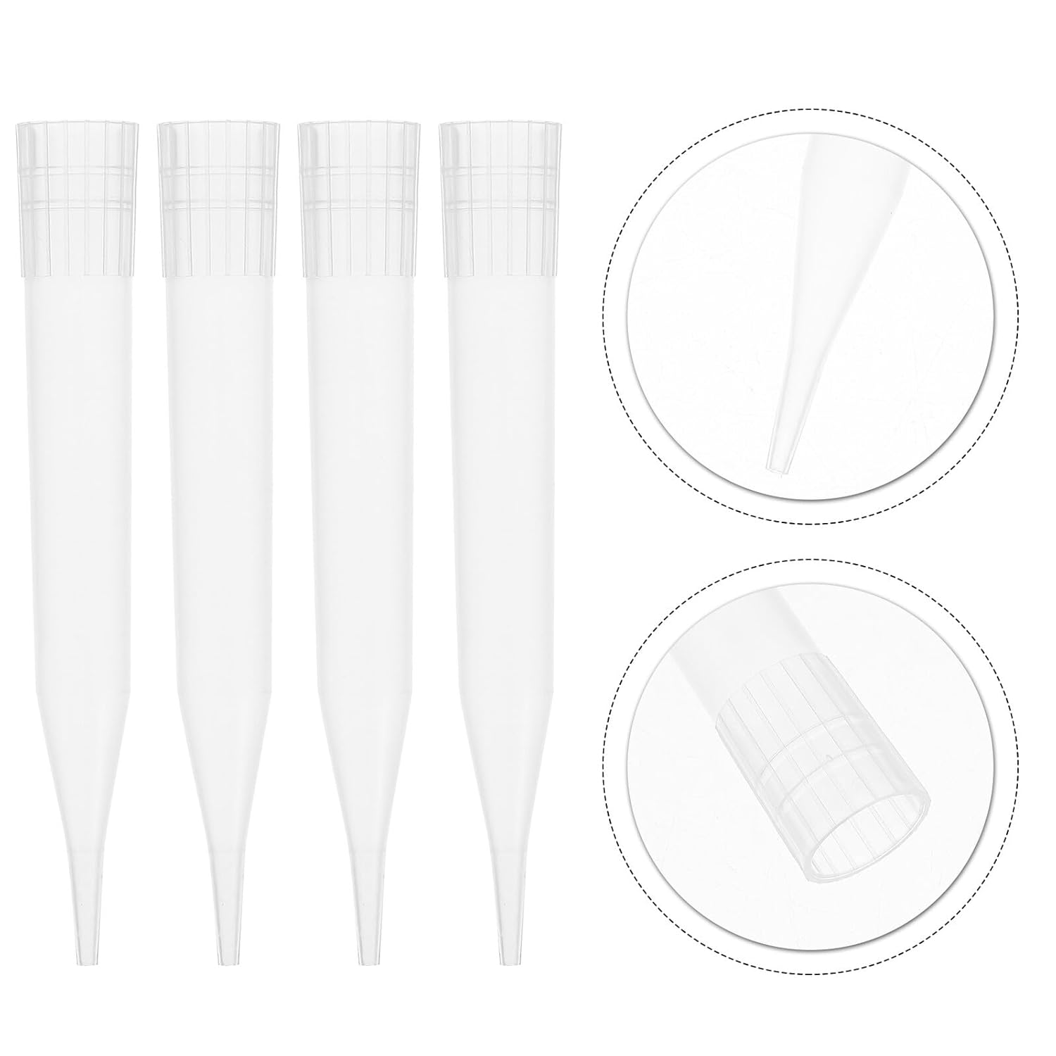 300pcs Transparent Pipette Tips Laboratory Pipettor Nozzle Tubes for Accurate Liquid Transfer Experiment Supplies