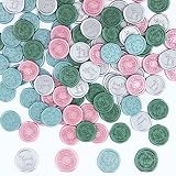 100 Pcs Adhesive Wax Seal Stickers in 4 Styles, Vickes Envelope Seal Stickers Wedding Stickers Self