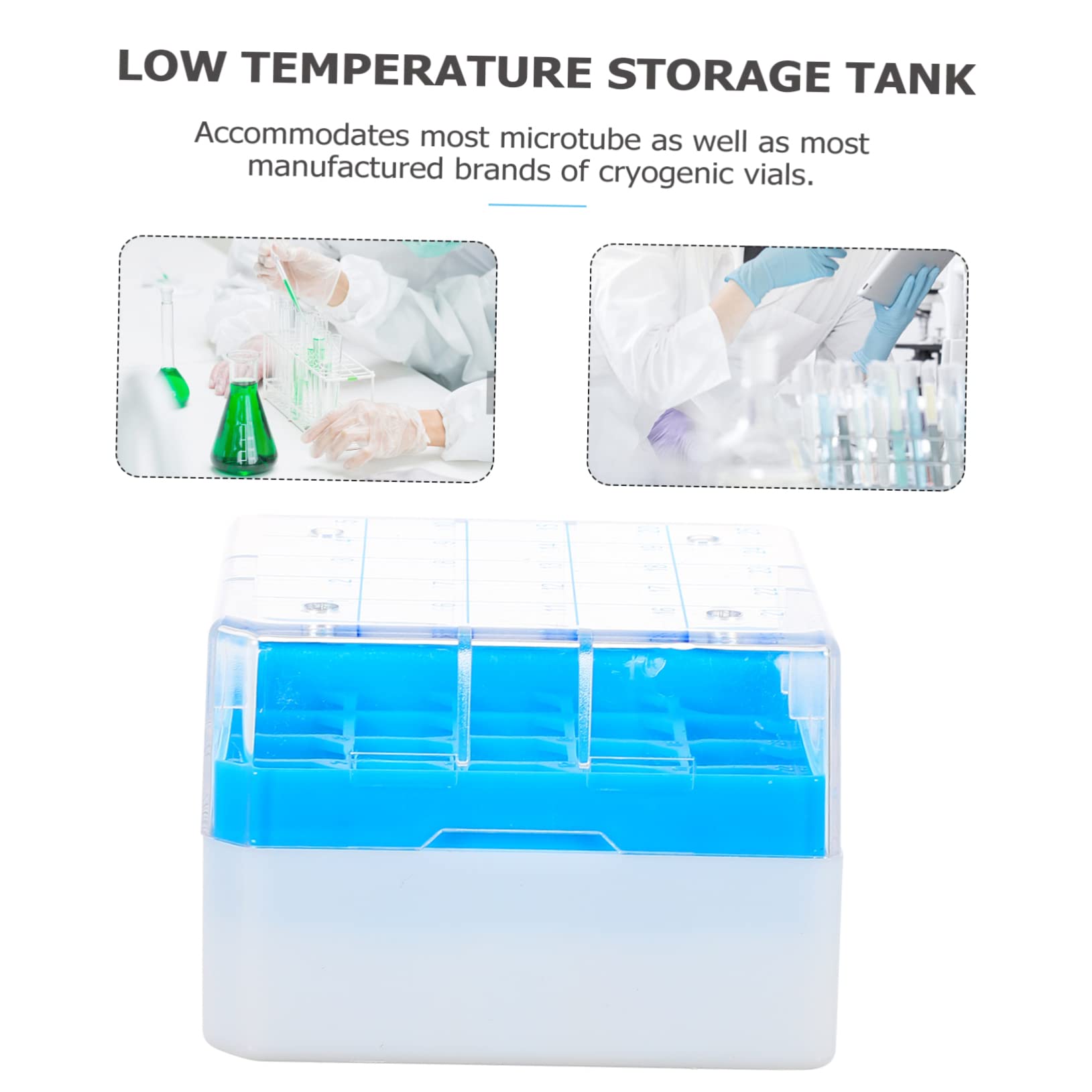 KICHOUSE Box Tube Scientific Mini Bins Experiment Supplies Vial Rack Carnival Backdrop for Party Clear Lab PC