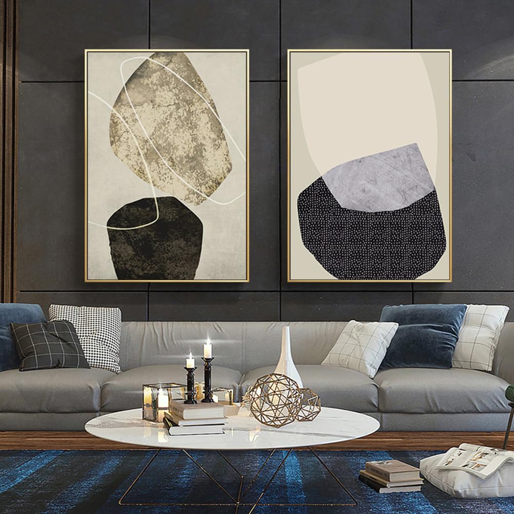 WUHBCZ Canvas Paints,Modern Abstract Irregular Geometry Canvas Painting Posters Nordic Industrial Art Picture for Living Room Bedroom Kitchen Office Home Decor-60 * 70cm*2PCS (No Frame)