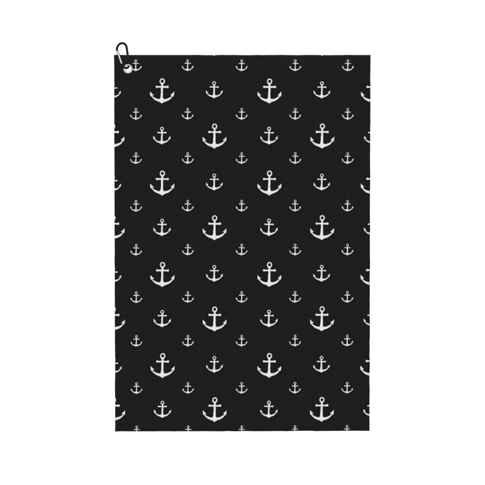 BSDFGSDD Nautical Anchor Black Golf Towel 24 x 16 inches