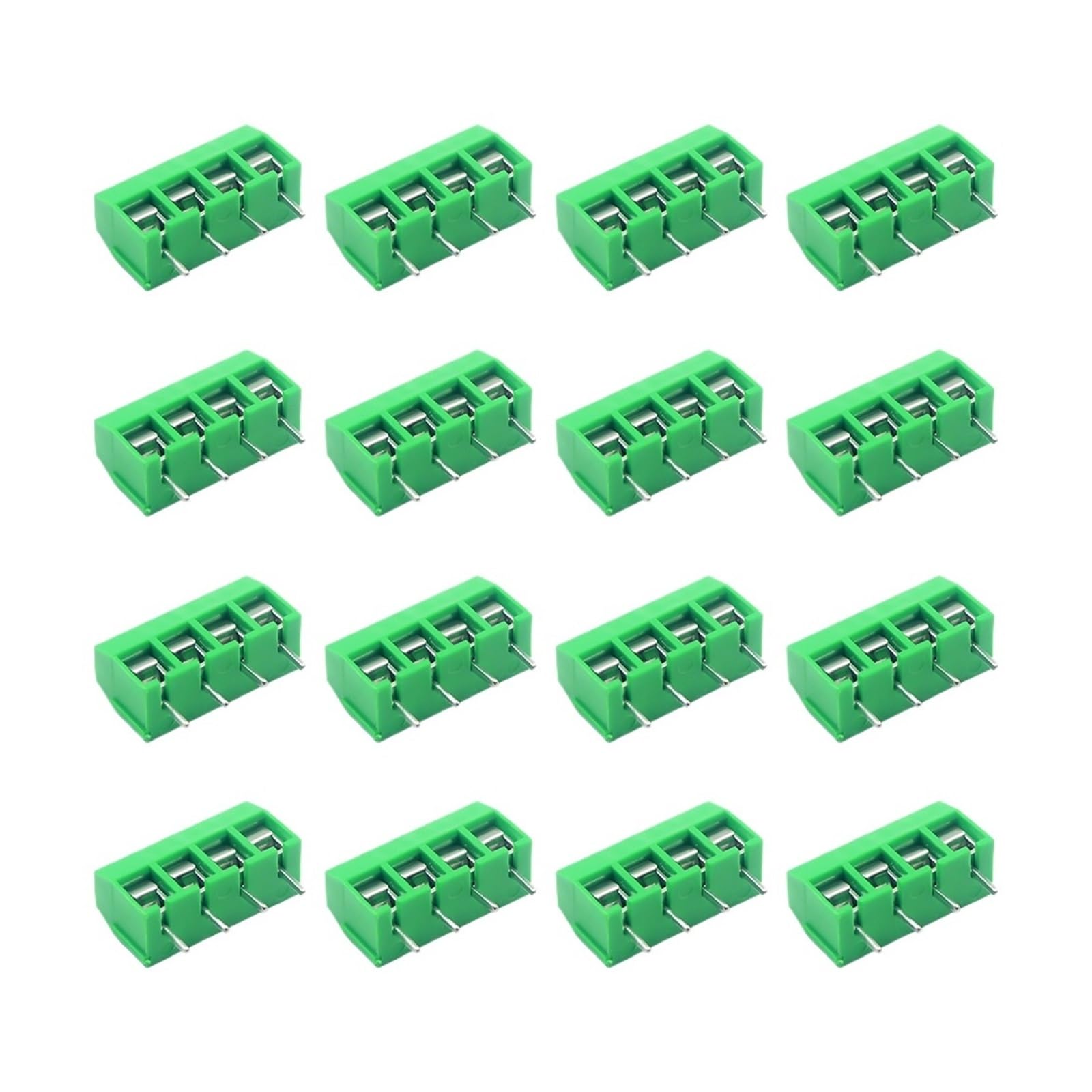 Bornier PCB KF301 pas 5mm 4P vert pour montage et soudage de cartes électroniques