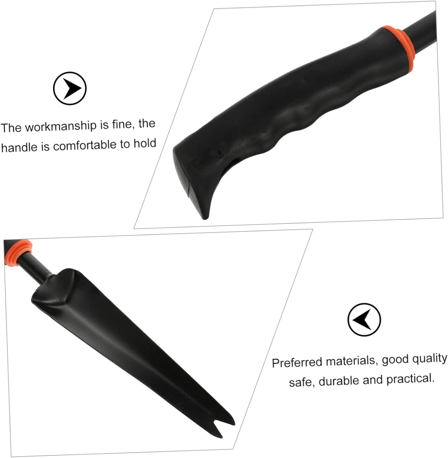 Toyvian 5pcs Professional Gardening Tools Kit Trenching Shovel Garden Shovel Planting Tools Ergonomic Handle Black Plastic