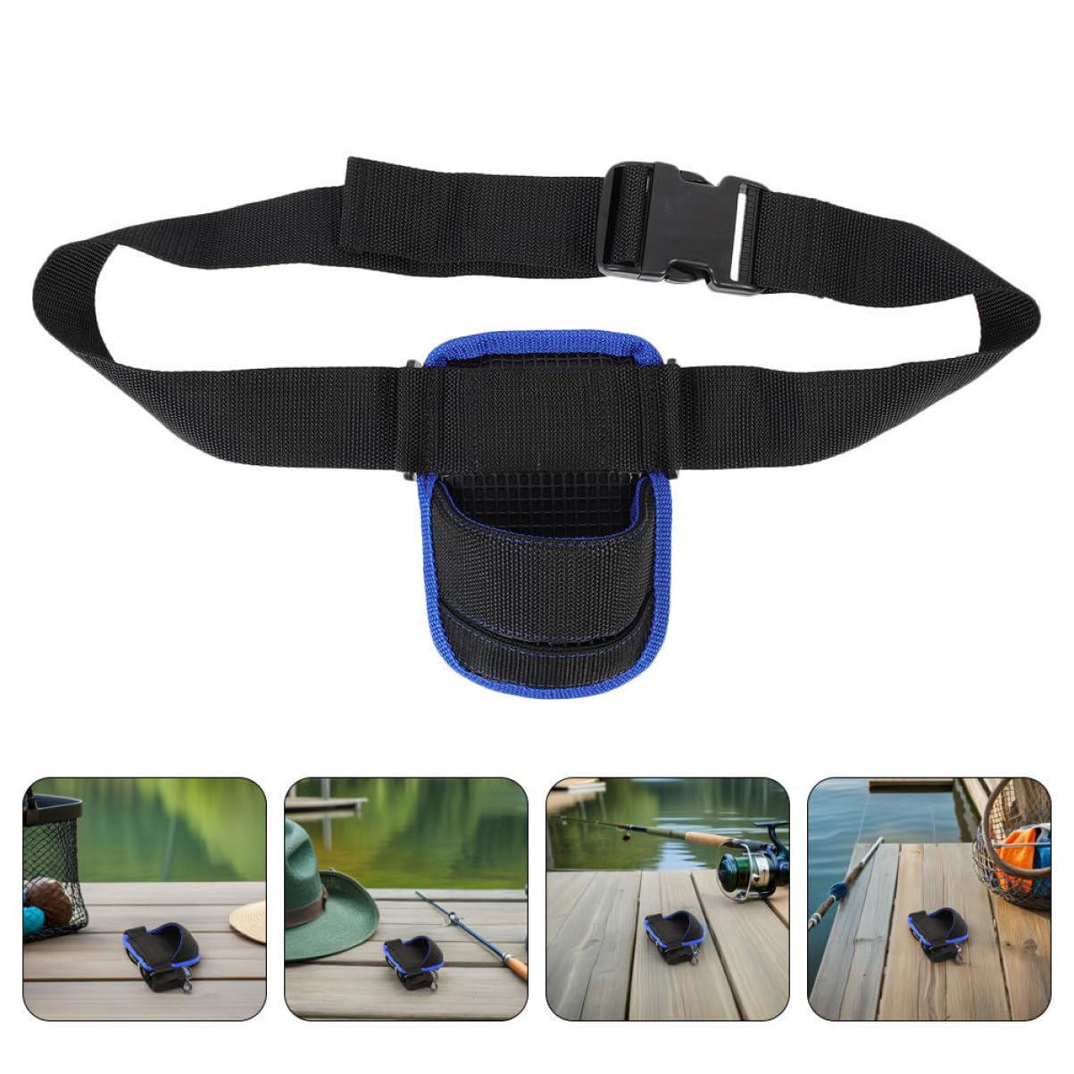 Angelruten Kampfgürtel mit Rutenhalter, 2 Stück, für Angler | Pvc und Oxford Gewebe, Verstellbare Passform, für Bootsfischen und Outdoor Aktivitäten