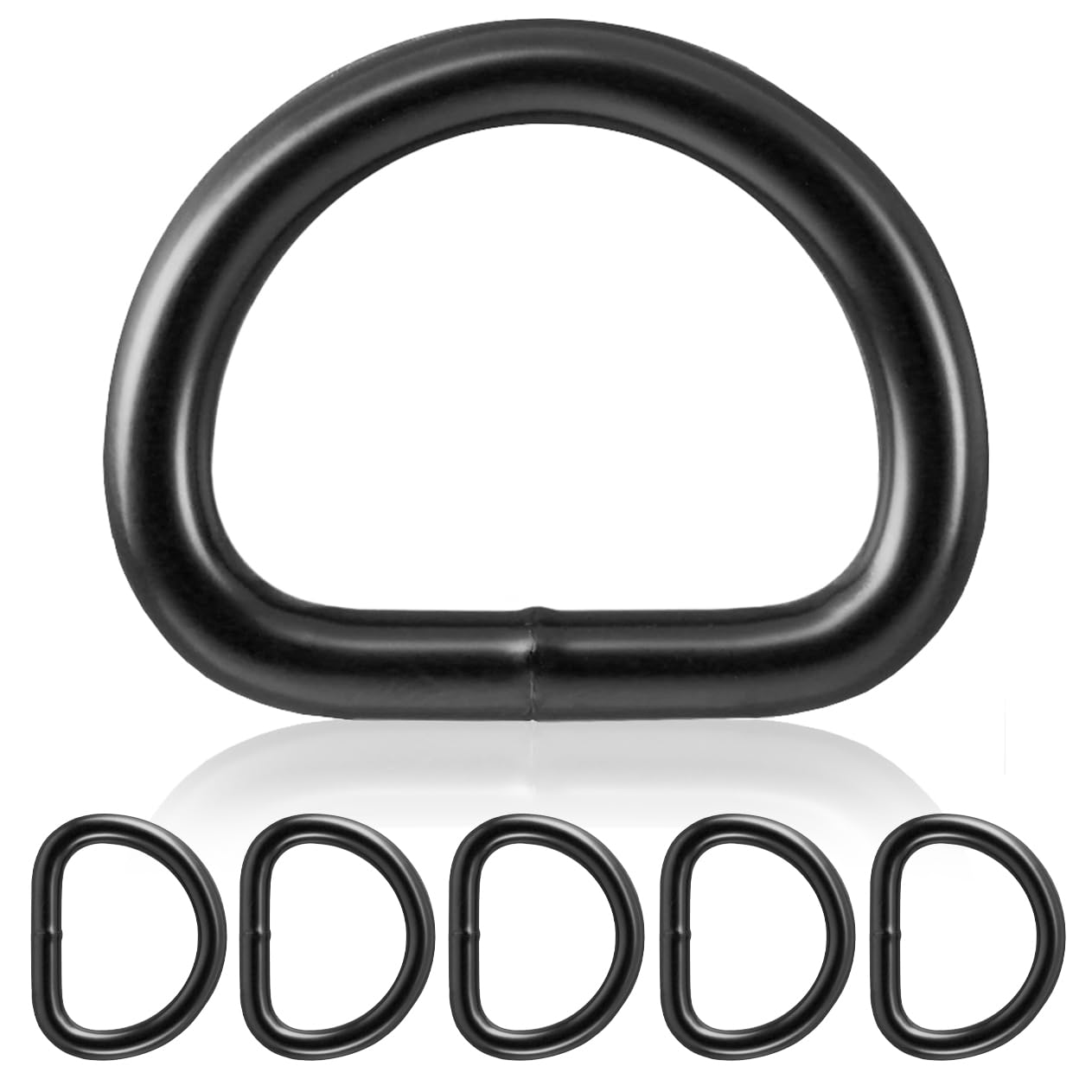 Ganzoo D-ringen roestvrij stalen set 5, 50 x 41 mm buiten, 6 mm dik, zilver glanzend, gelaste verbinding, voor paracord 550, halsbanden, tuigwerk, tassen, riemen, bevestiging, decoratie