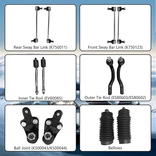 Miniatura 5 de Kit de suspensión de brazo de control delantero inferior 2007-2011, barra estabilizadora de rótula, reemplazo de barra de acoplamiento para Toyota