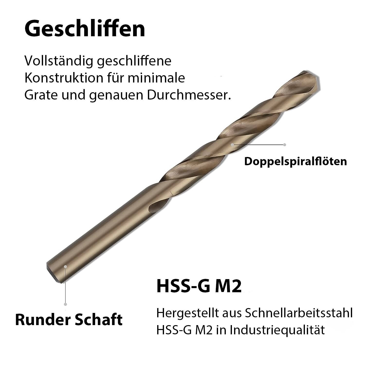 Set di 25 punte elicoidali per metallo, HSS-G M2, 1-13 mm, gradini da 0,5 mm, DIN 338, per acciaio inossidabile, alluminio, legno, ecc.