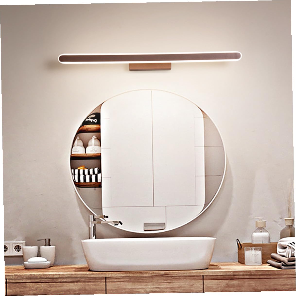 Lampada LED da Bagno in Alluminio Luce Uniforme Dimmerabile per Specchio, per Camera da Letto e Bagno, Design Moderno e Funzionale