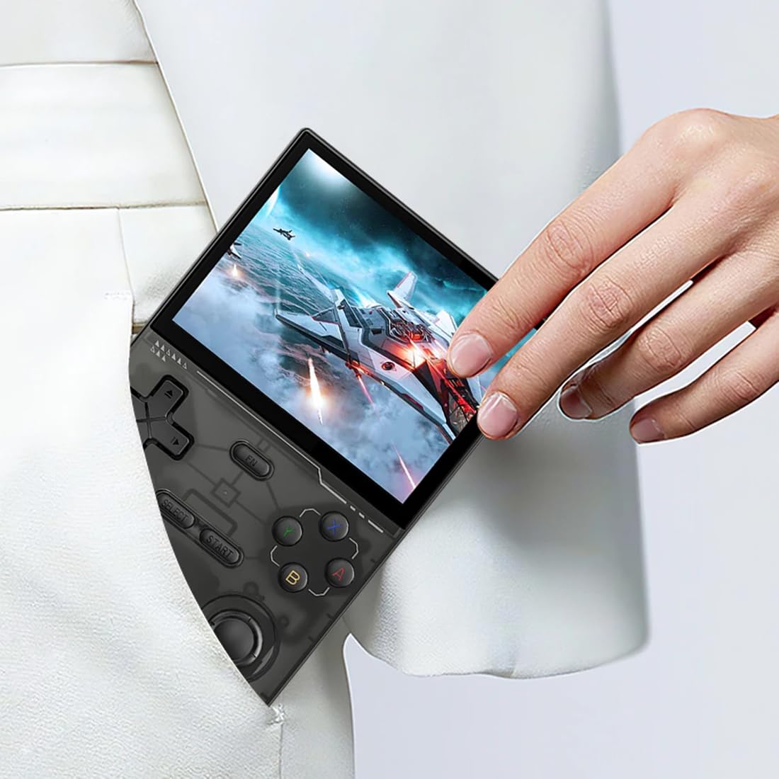 JOYARCH K36 Retro Console per videogiochi portatile con schermo IPS da 3,5 pollici 640 x 480, doppio joystick da 128 GB, mini lettore video retrò portatile integrato, oltre 19000 giochi