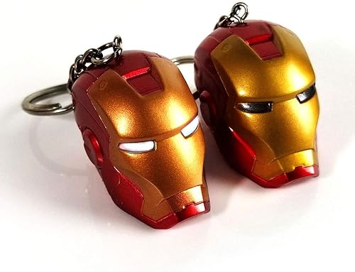 Miniatura 2 de GFDay Llavero de superhéroe Iron Man con figura de casco Juego de 2 estilos, Style 01, Estilo 02