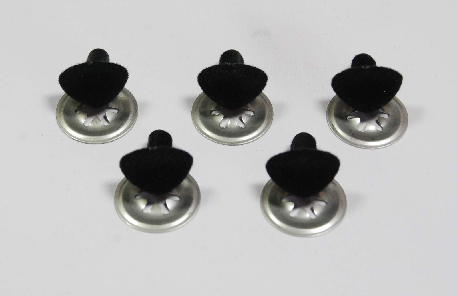 celloexpress FLOCK Black Cat/Triangle Noses 24mm Metal Backs - Teddy Bear & Soft Toy Making Detailed Noses - Pack of 5