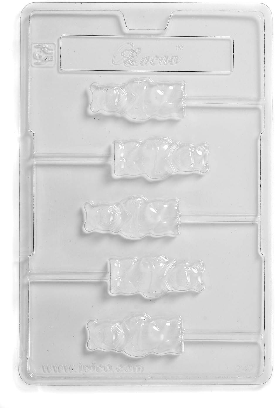 Teddy Bear Lolly Chocolate Mould 5 Cavity x 10