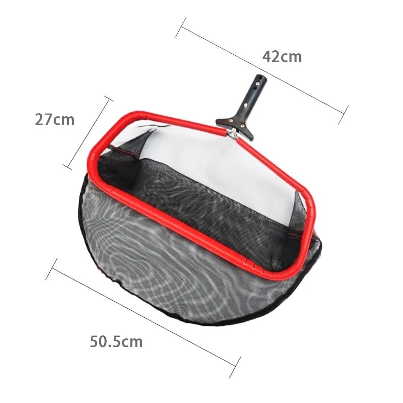 Questo retino per Foglie con Telaio in Alluminio Rosso, rastrello per laghetto, Skimmer per la Pulizia di Piscine e laghetti da Giardino (Asta telescopica da 1 m)