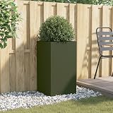 vidaXL Planter Olive Green 42x38x75 cm Steel - 3