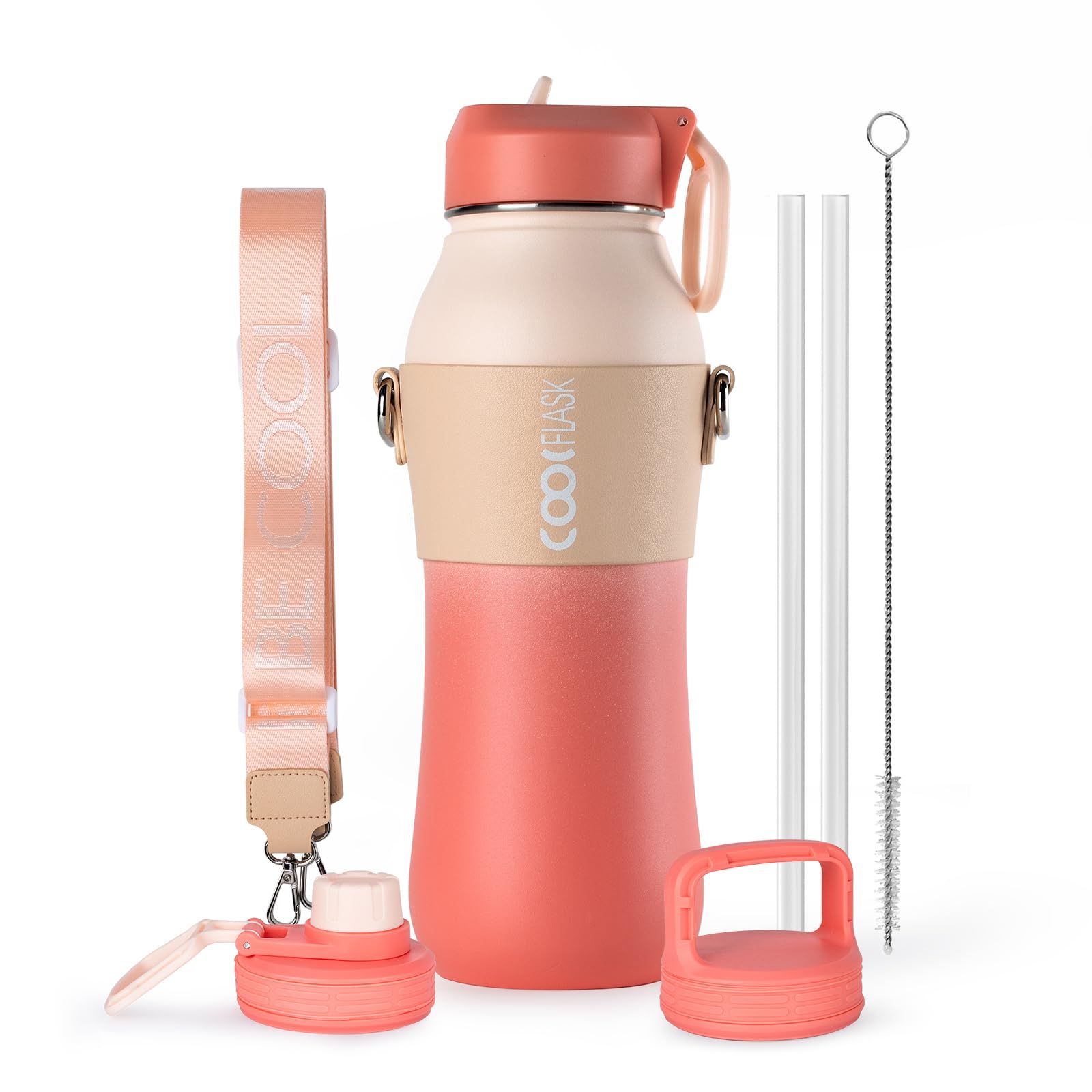 Coolflask 32 oz Water Bottle Insulated Slim Series Stainless Steel
