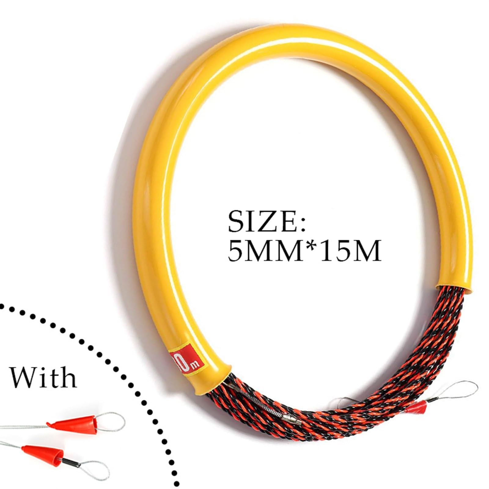 Outdoor Extension Snake Electrical Wire Threader 5mm Cable Installation Tools Electrician Threading Device for Wire Cable Running Puller Solar sheathed(15meter)