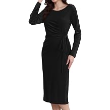 Aphratti Womens Long Sleeve Velvet Cocktail Dress Elegant Classy Midi Dress for Wedding Guest Evening Party