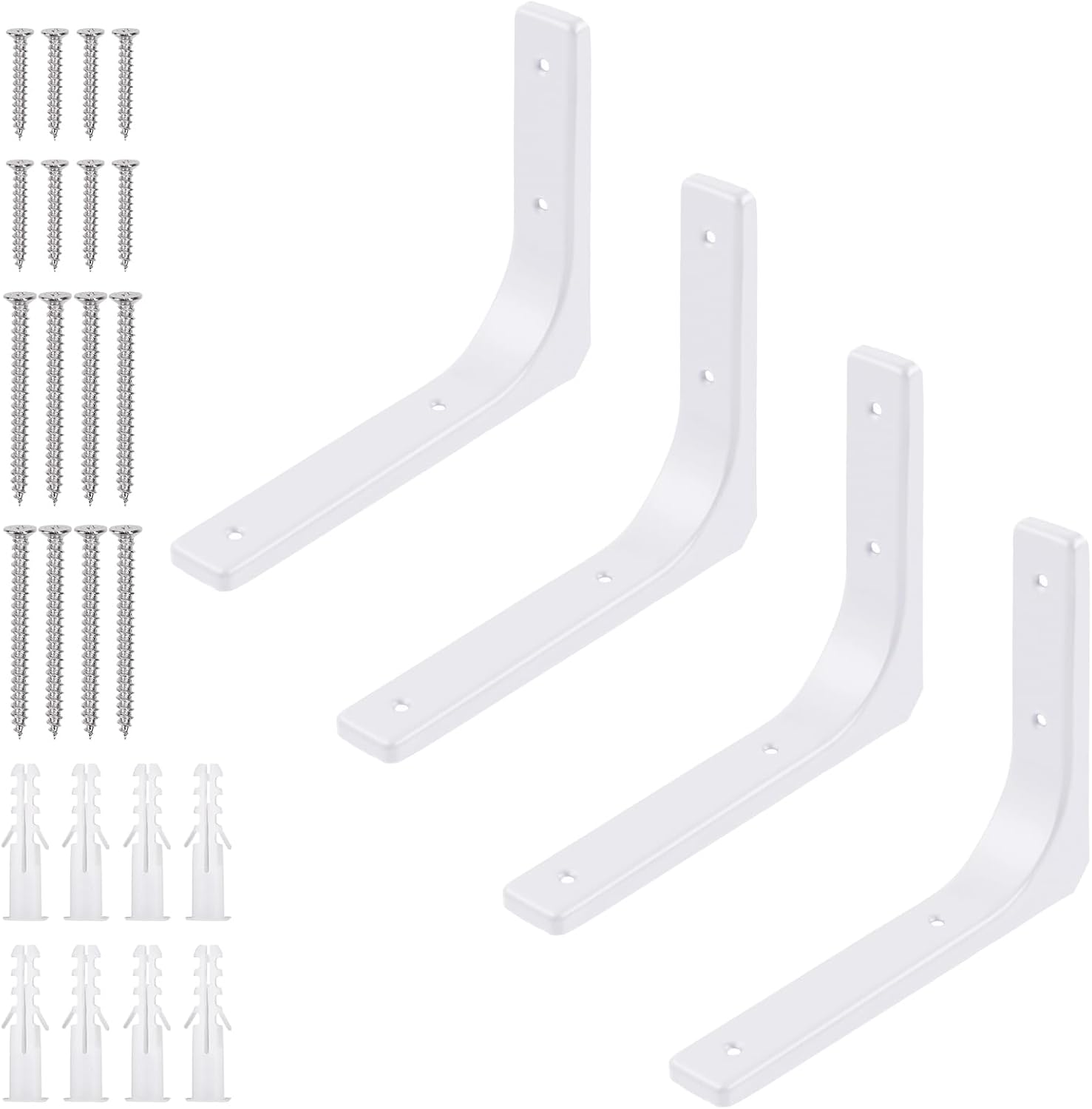 Tanstic 4 Pack 8 Inch L Shape Shelf Brackets, Heavy Duty Decorative