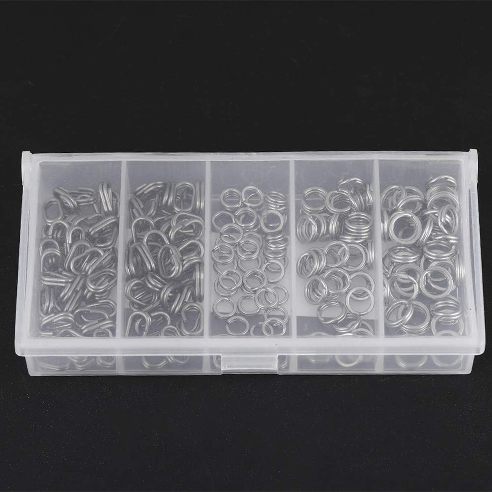 VGEBY 200 Pcs Split Ring, Stainless Steel Fishing Tackle Ring Chain Connector Fish Hook Supplies