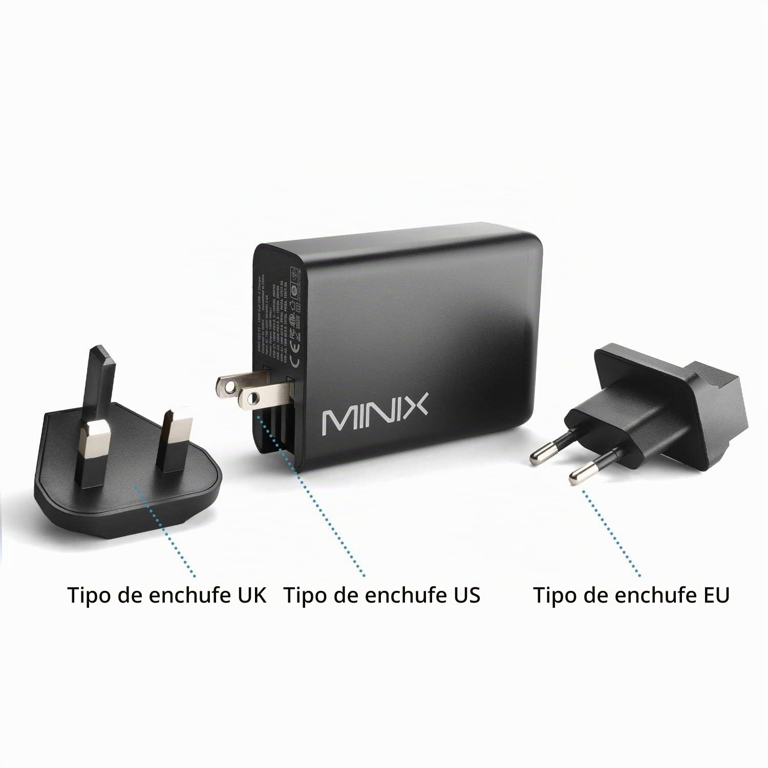 MINIX 100W USB Wall Charger, Turbo 4-Port GAN Charger Universal Fast Charging. 2 x USB-C PD 3.0, 2xUSB-A Quick Charge 3.0 for Smartphones, Tablets, laptops and More. Sold Directly by MINIX. (Neo P2)