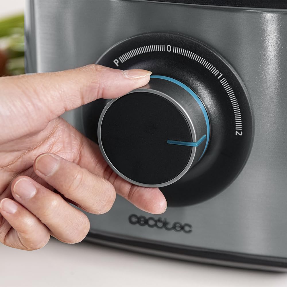 Cecotec Robot culinaire Paprika 1300, 2000W de puissance, en acier inoxydable, bol de 3,5 L, 2 vitesses, 3 disques de coupe, 1 lame pour hacher et 1 pour pétrir
